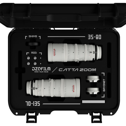 DZOFilm Catta Zoom 35-80 & 70-135mm T2.9 Cine Zoom 2-Lens Bundle E-Mount White