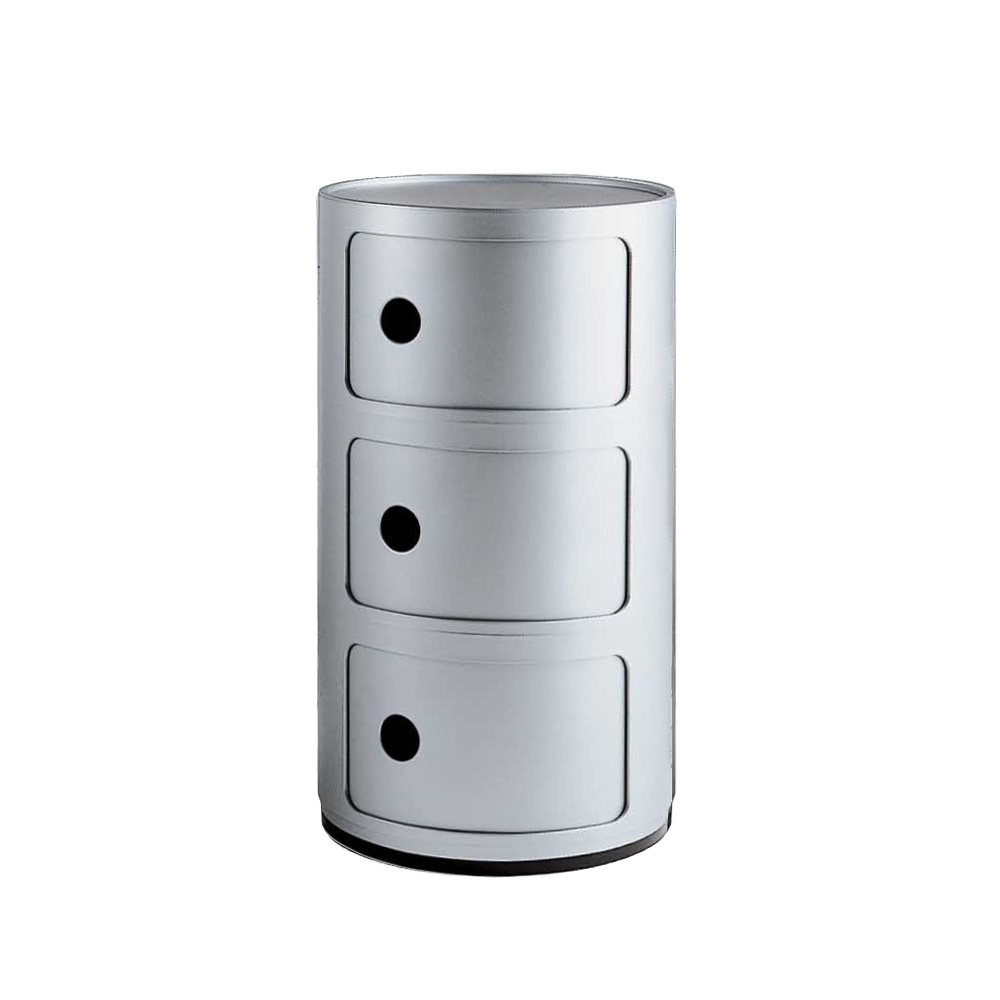 Componibili Rund 3 sektioner Ø32 cm Silver - I lager