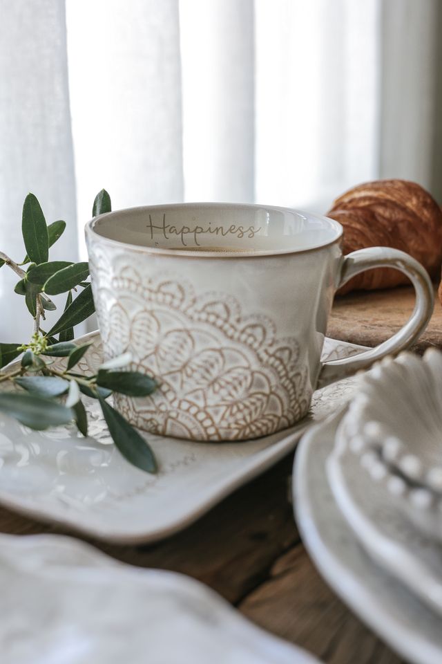 Happiness Mug with handle, color: white