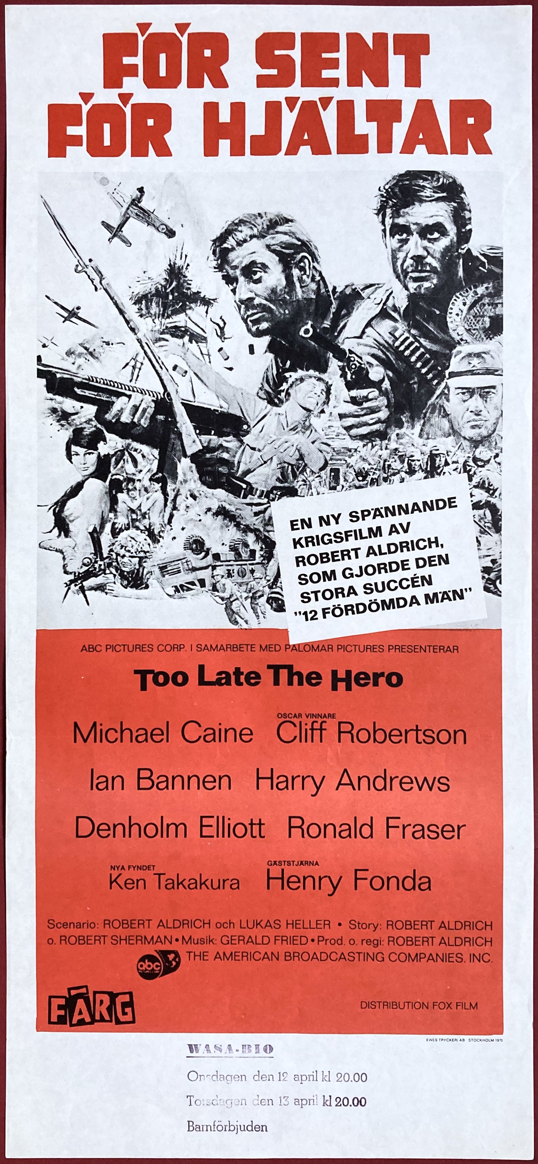 Nostalgipalatset TOO LATE THE HERO (1970)
