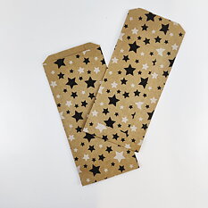 Paper bags stars Black white 10 pcs