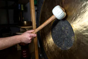 Gong Klubba , Stor - Bomull  med träpinna  - 30cm - 2