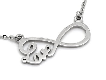 Love Infinity Halsband i Rostfritt Stål, Evighetstecken Hänge, Evig Kärlek eller Vänskap Smycke