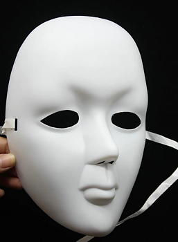 Vit Mask i vit transparant plast