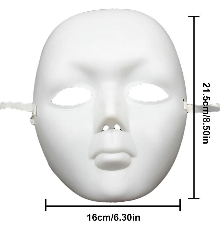 Vit Mask i vit transparant plast - 2