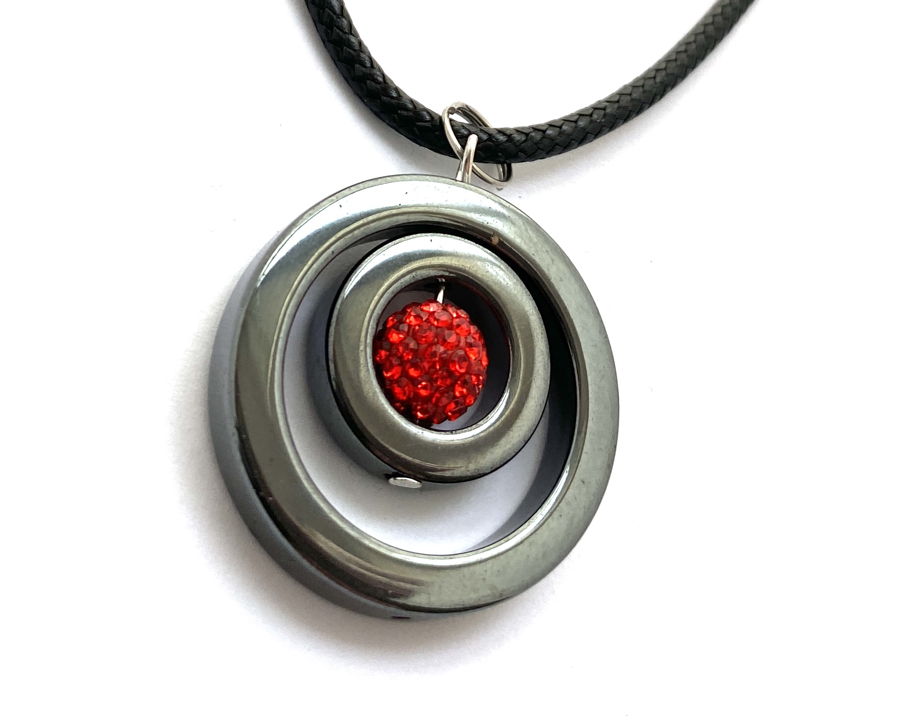 Necklace cornelia Hematite red Swarovski - 2