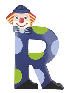 Clown Bokstav i Trä, R