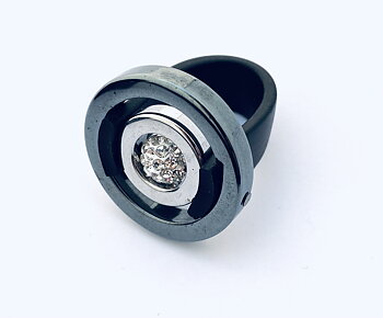Ring Flora Hematite Swarovski