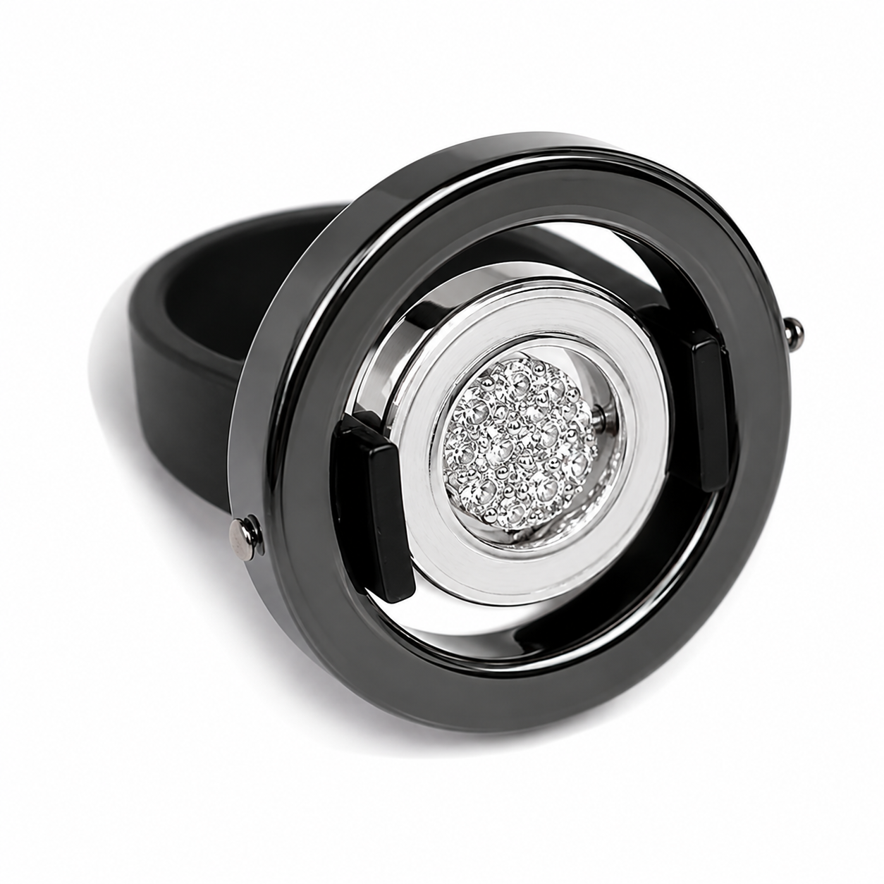 Ring Flora Hematite Swarovski