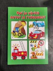 Målarbok Opi ja väritä Autot ja työkoneet