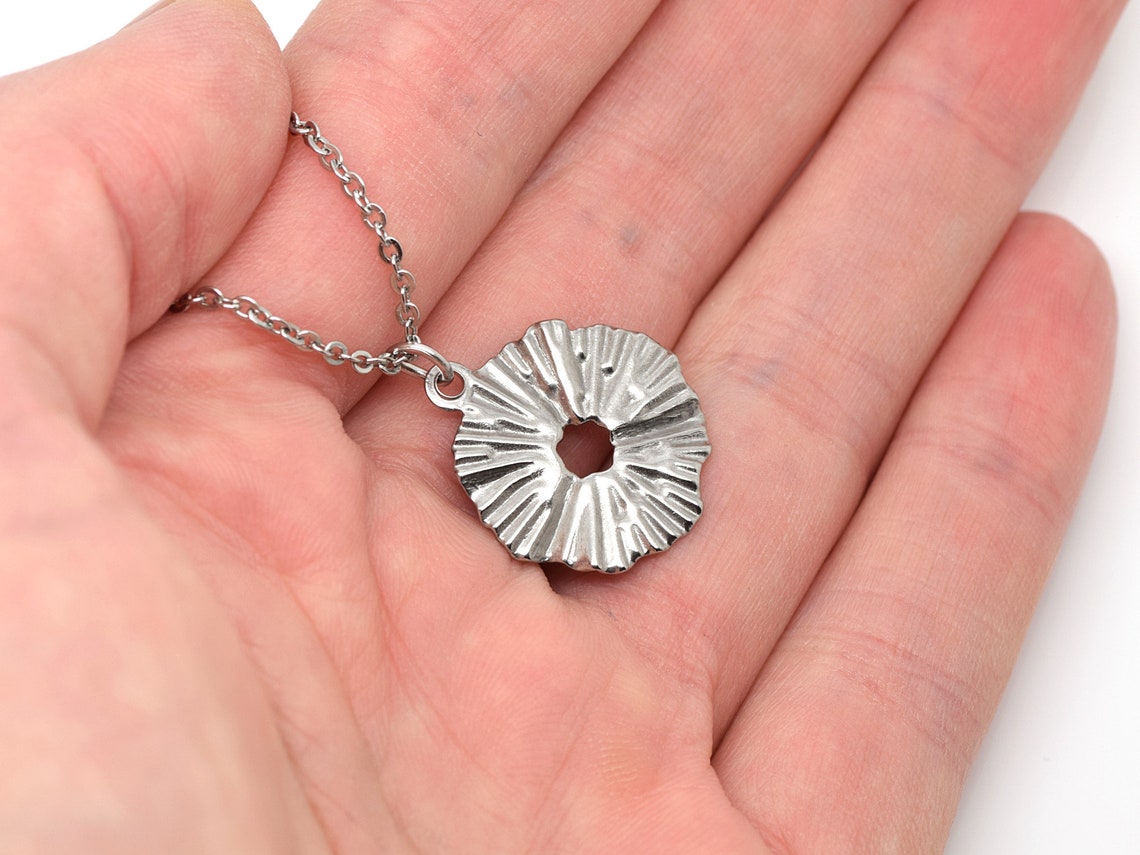 Lotusblad Halsband i Rostfritt Stål, Blomster Hänge, Lotus Blomma Smycke - 3