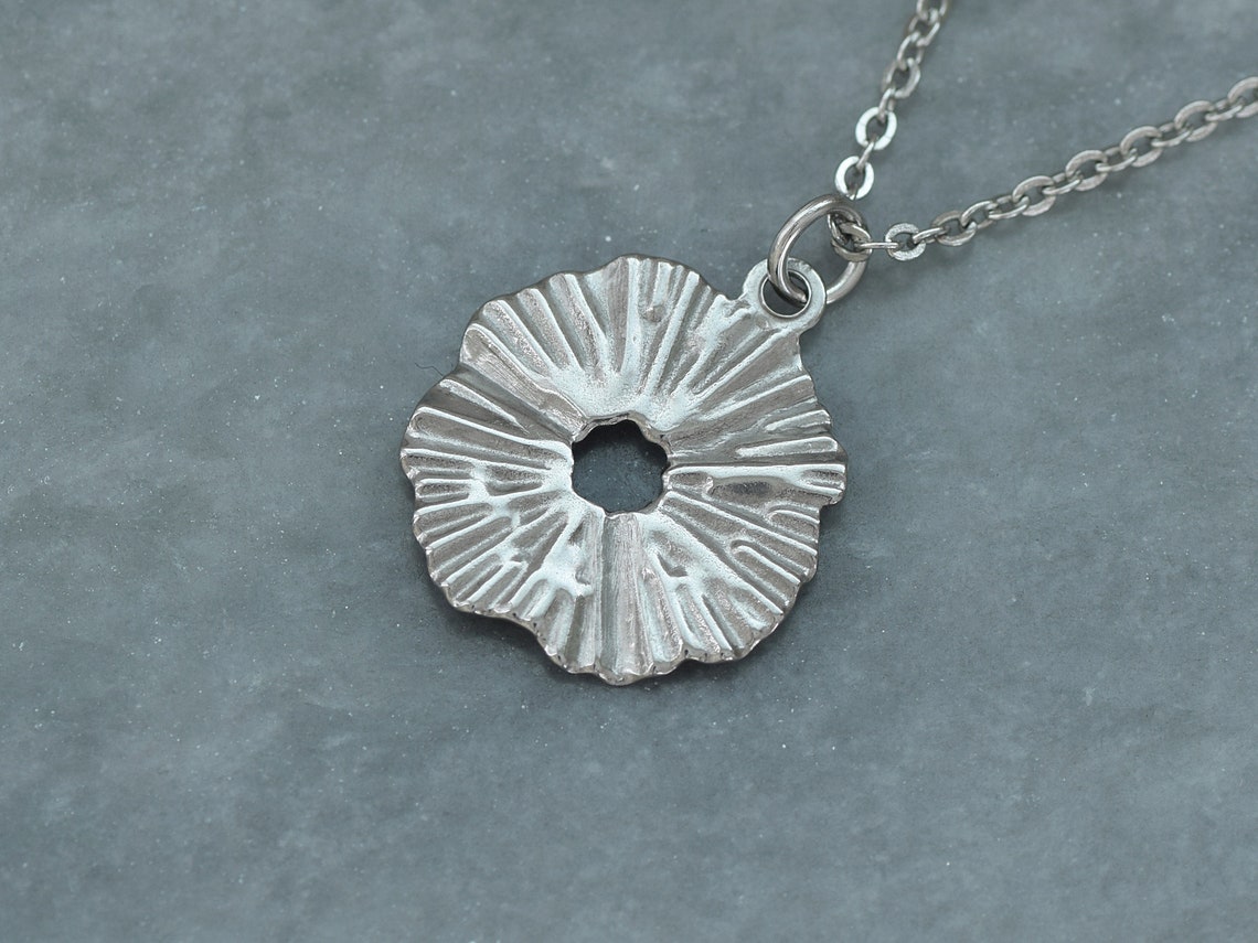 Lotusblad Halsband i Rostfritt Stål, Blomster Hänge, Lotus Blomma Smycke - 2