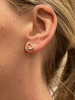 Guldørering Hjerte med CZ