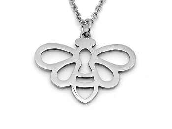 Bi Halsband i Rostfritt Stål, Pollinatör Hänge, Djur Accessoar, Insekt Smycke