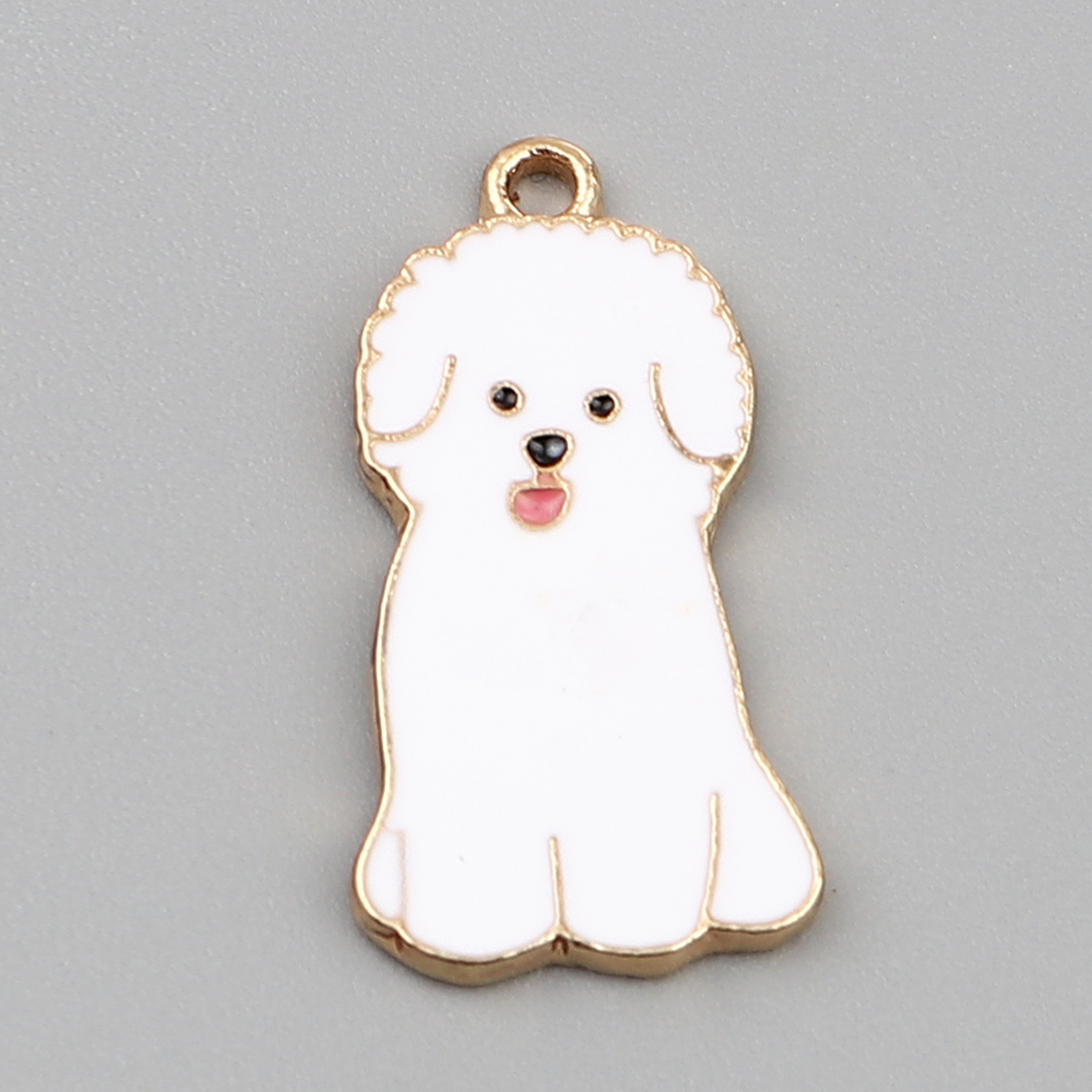 Berlock -  Enameld Dog white