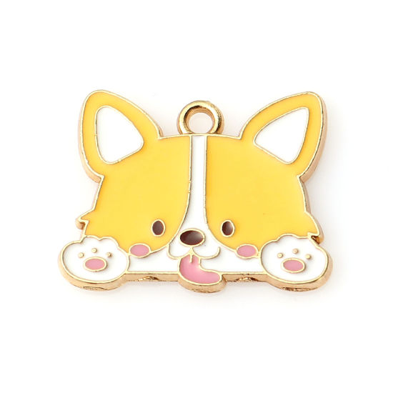 Berlock -  Enameld Dog  Corgi
