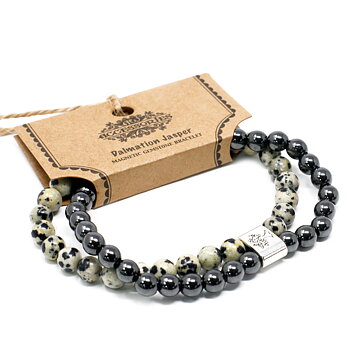 Magnetiskt armband, Ancient Wisdom - Dalmation Jasper