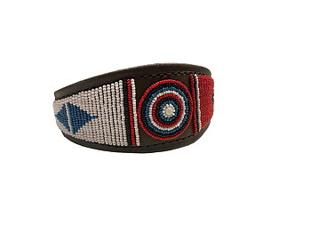 Zinj halsband Lucher/ Whippet Blå-röd