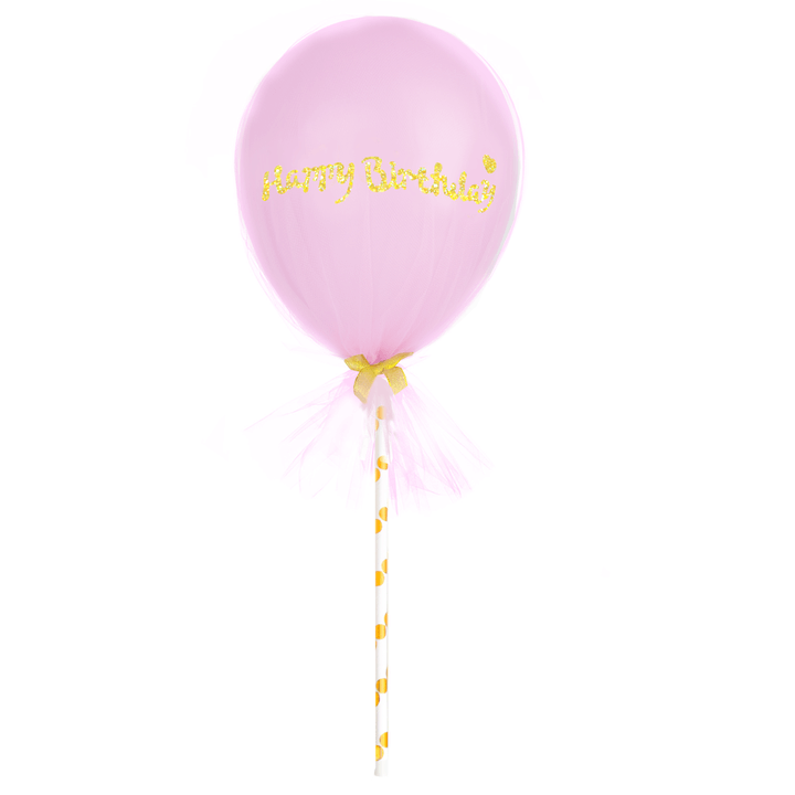 Cake topper Miniballong tyll Rosa - 2