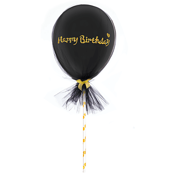 Cake topper Miniballong tyll Svart