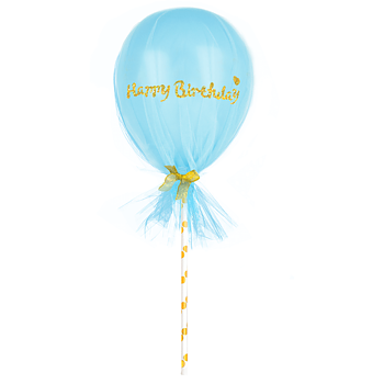 Cake topper Miniballong Tyll Blå