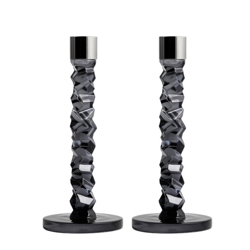 Orrefors Carat Ljusstake Antracit 2-pack