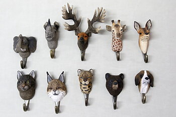 Hand-carved Animal hooks
