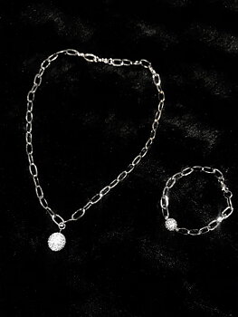 Set Necklace and Bracelet Chain Swarovski crystals