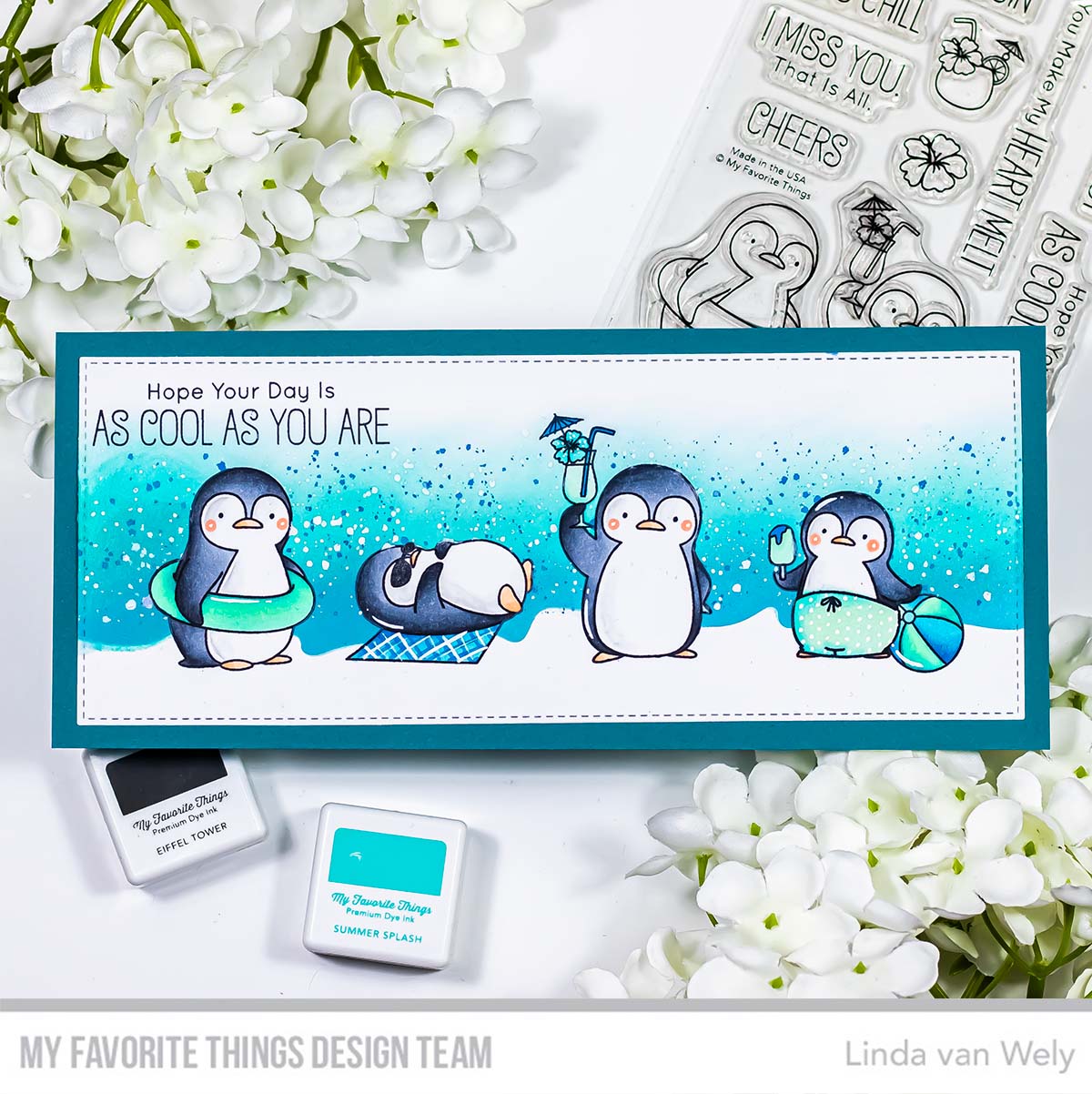 My Favorite Things -PENGUINS IN PARADISE  STAMP & DIE SET - 3