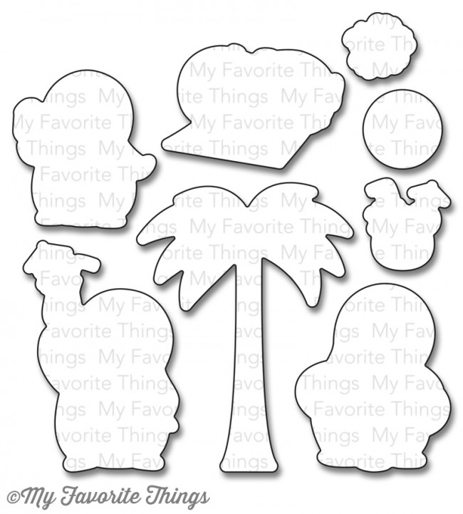 My Favorite Things -PENGUINS IN PARADISE  STAMP & DIE SET - 2
