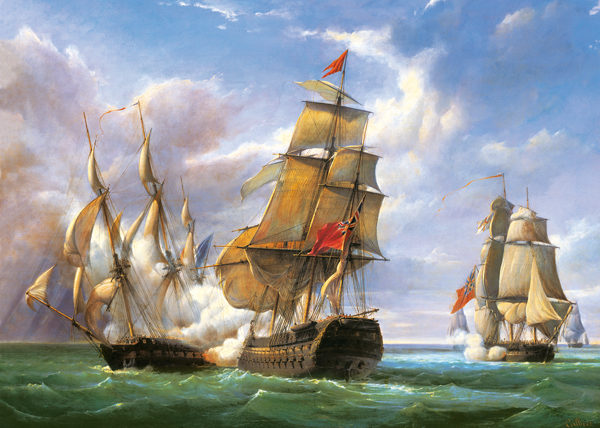 Copy of „Combat between the French Frigate...", 3000-bitarspussel (C-300037)