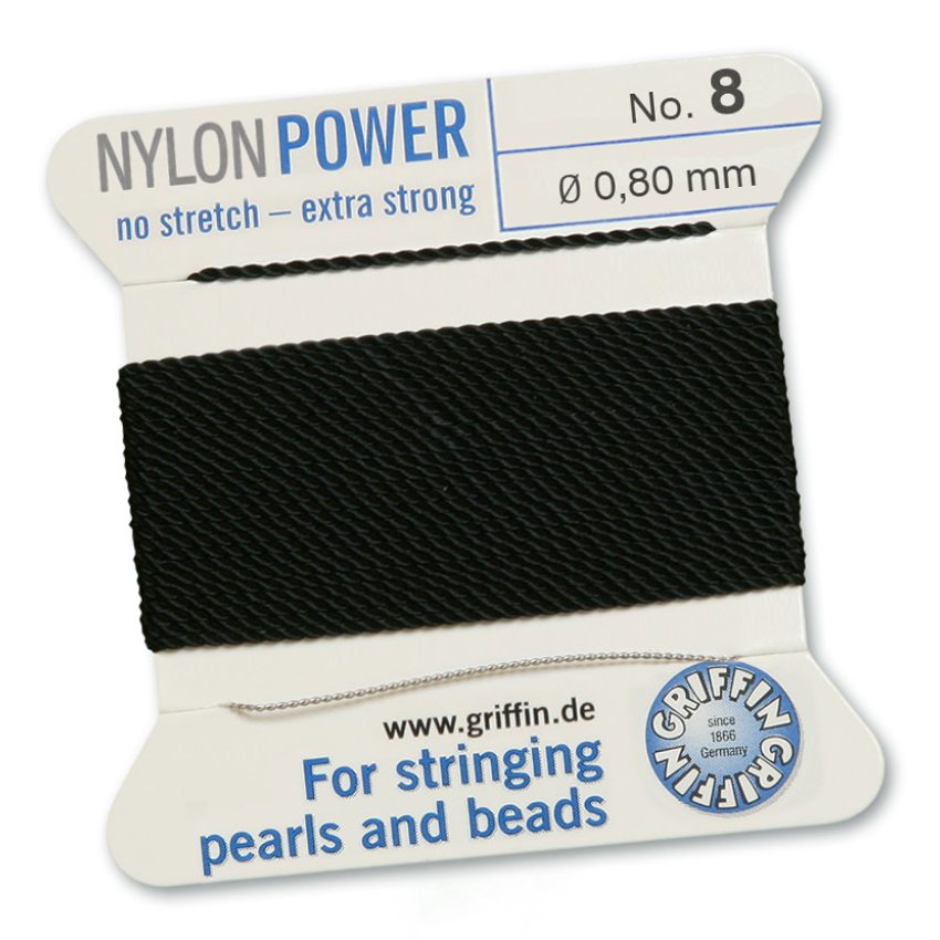Nylon Power Svart 0.8mm