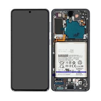 Original Samsung Galaxy S21 5G LCD Skärm + Batteri - Phantom Grey