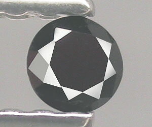0,07 ct Muy bonito diamante negro natural redondo de 2,6 mm