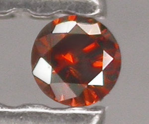Diamante rojo anaranjado genuino redondo natural muy raro de 1,7 mm - 3