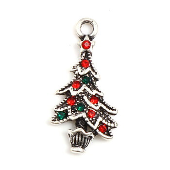 Berlock - Christmas tree w rhinestones green & red