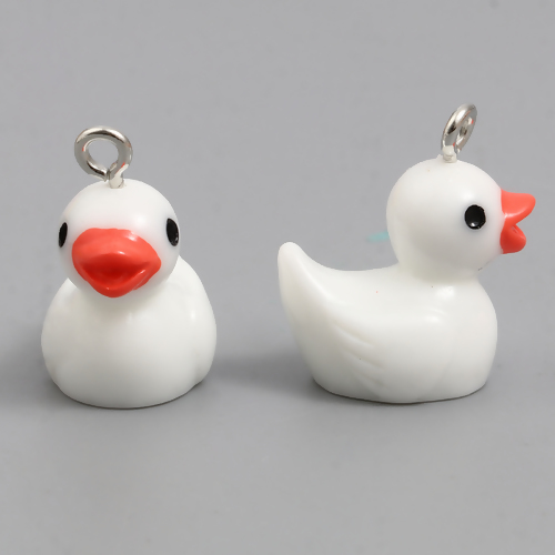Berlock - Resin, 3D   Anka 20mm, Vit
