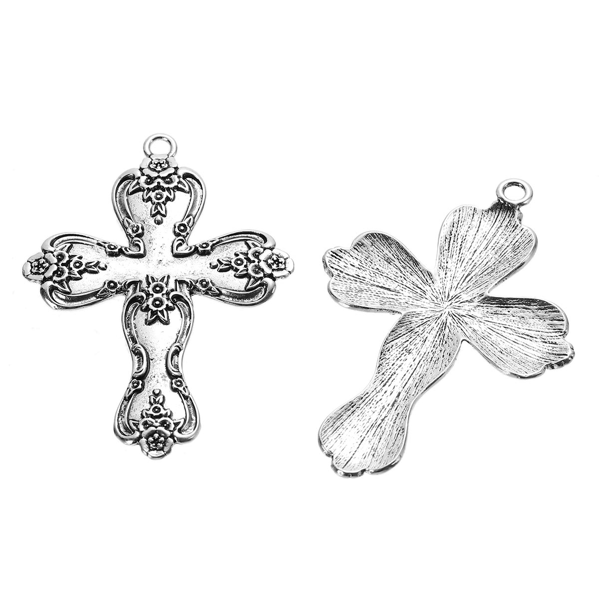 Berlock - Stort Kors m blommor - 2