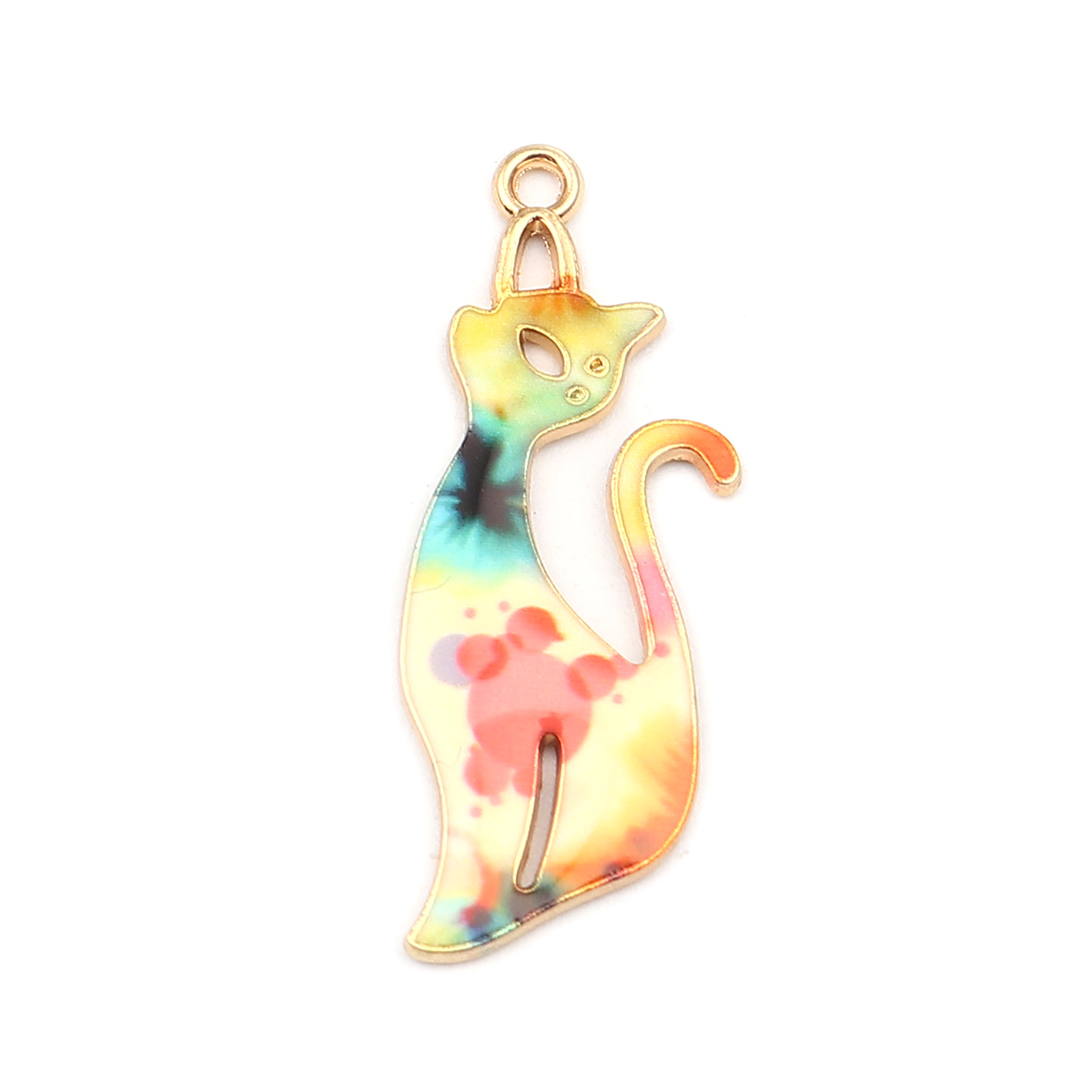 Charm   enameld Cat Sunset