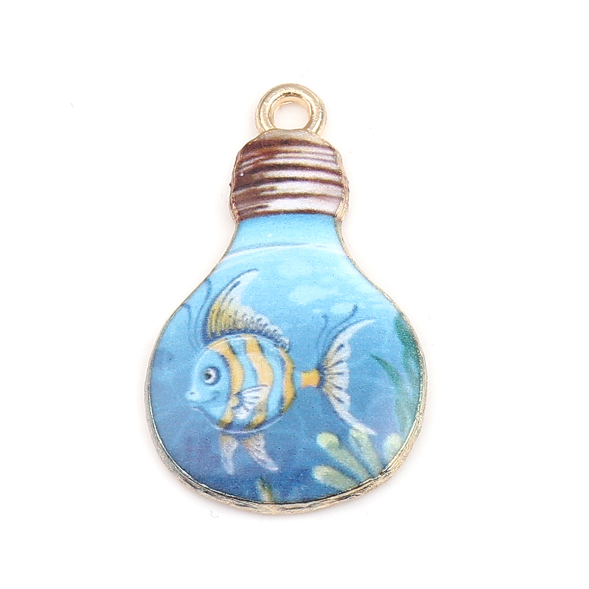 Charm   Enameld blue fish Bulb