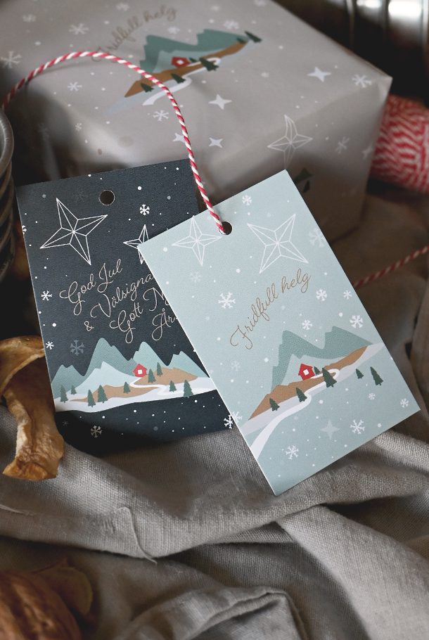 10-PACK! JULETIKETT: FRIDFULL HELG OCH GOD JUL OCH VÄLSIGNAT GOTT NYTT ÅR!