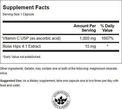 Vitamin C med Nypon - 1000mg- 90 caps - 2