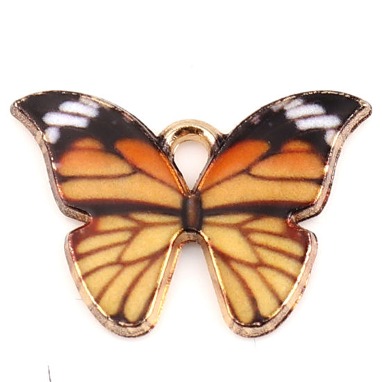 Charm -  Enameld butterfly,   Brown