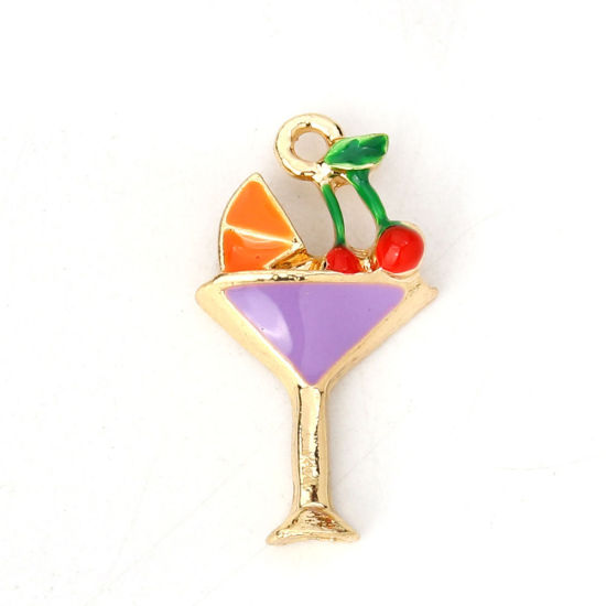 Berlock -  Emaljerad  Cocktail / Drink ,  Lila 