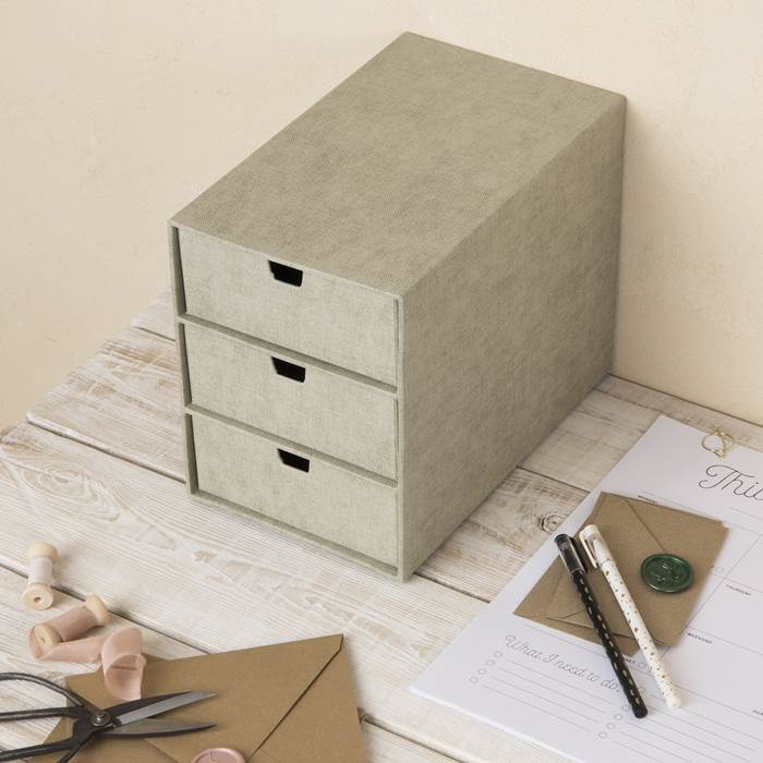 3-lådsbyrå Ingrid canvas linen - 7