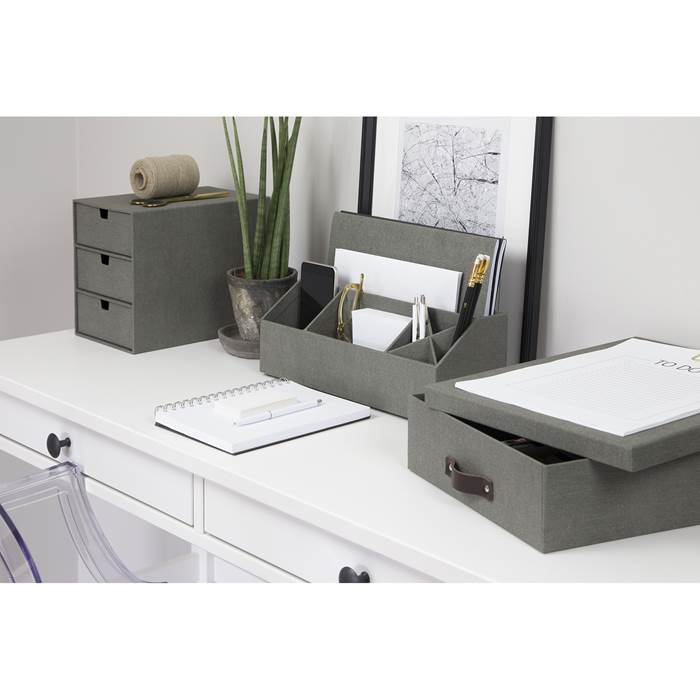 Brevbox Oskar canvas grå - 6