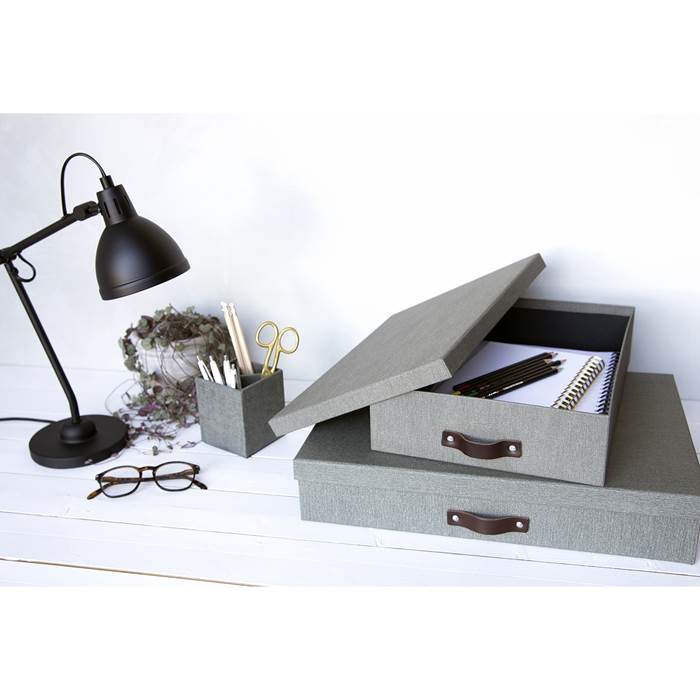Brevbox Oskar canvas grå - 5