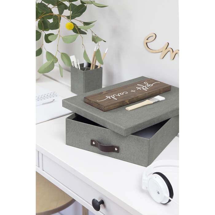 Brevbox Oskar canvas grå - 4