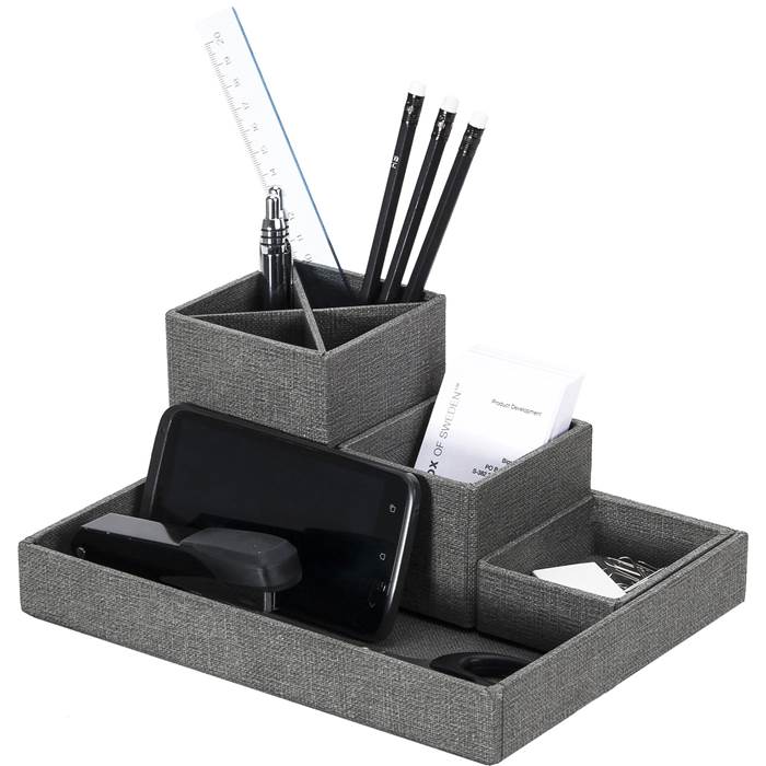 Pennställ Lena canvas grå - 3