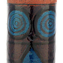 Inger Persson (1960s) Cylinder Vase with Owl Decor 17 cm